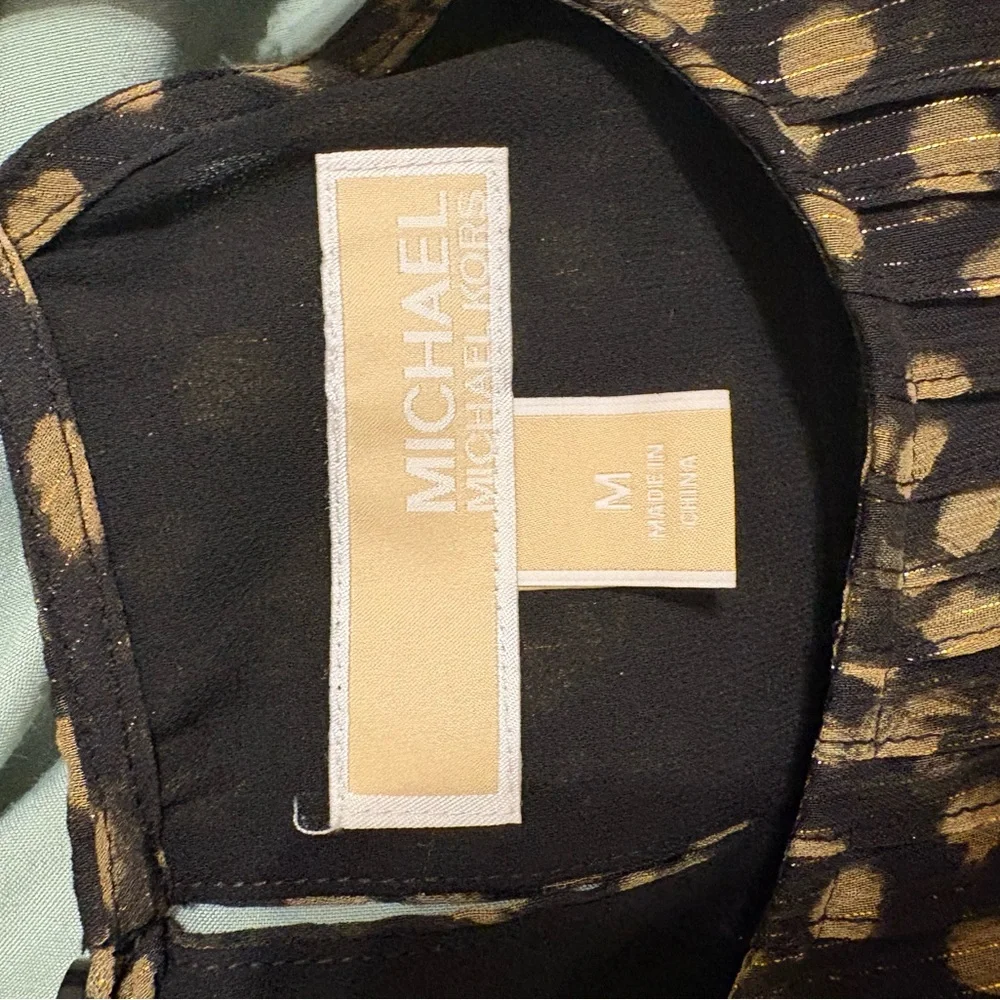 Michael Kors Black and Gold Patterned Blouse - Picture 3 of 3